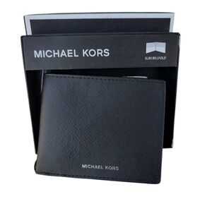 Michael Kors Black Saffiano Slim Billfold Wallet